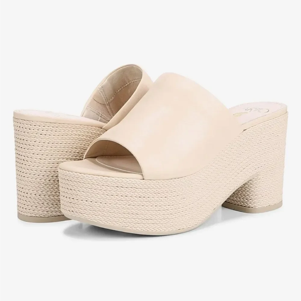 Sarto by Franco Sarto Sandals Women's 8.5 Coco Leather Slip-On Platform Heels